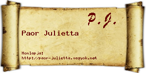 Paor Julietta névjegykártya